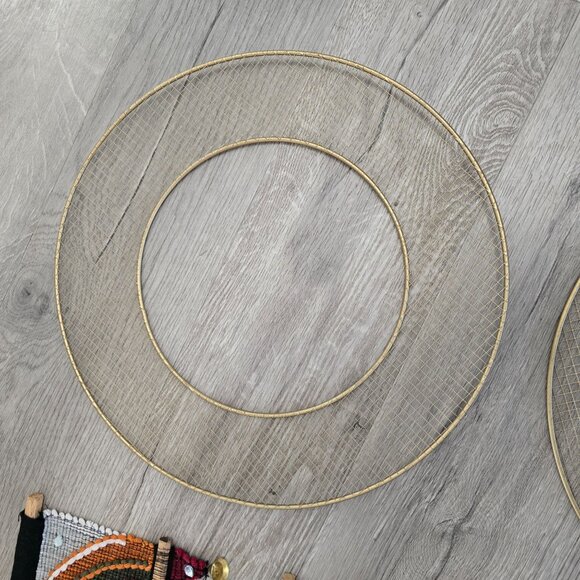 Decorative Bohemian Wall Hanging Set With Beaded Tapestry & Pom Pom Garland - Picture 3 of 4